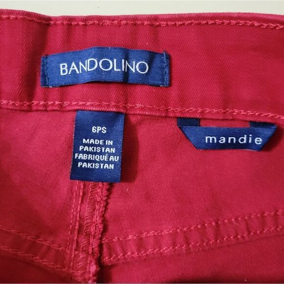 Bandolino Women's Mandie Signature Fit Mid Rise Straight Jean Apple Spice Red - Picture 7 of 16